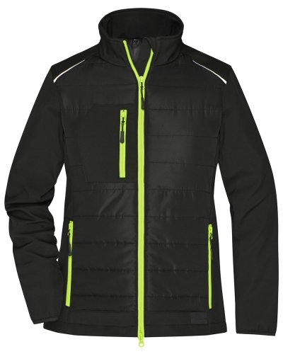 Ladies' Hybrid Jacket Black/neon-yellow
