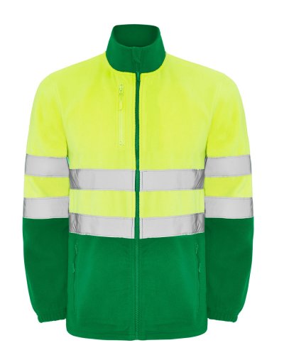Giacca pile di alta visibilità Altair Verde Giardino/Giallo Fluo