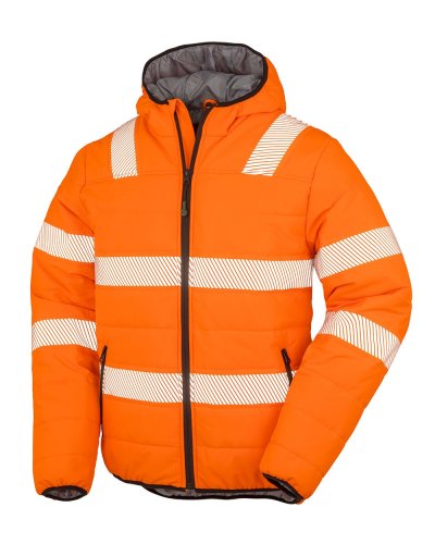 Giacca Sicurezza imbottita Recycled Ripstop Fluorescent orange