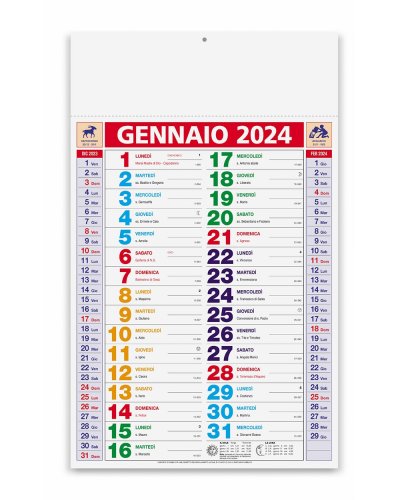 Calendario Olandese Multicolor