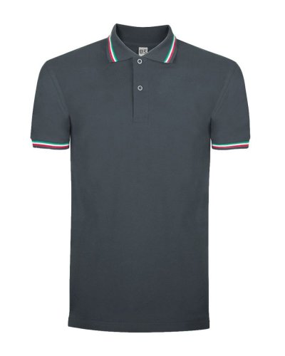 Polo tricolor Italy Dark Grey