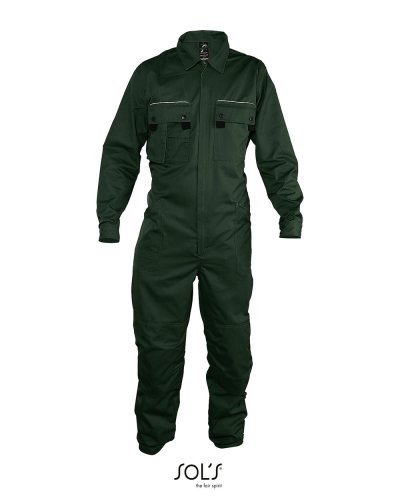 Tuta da lavoro con unica zip Verde Bottiglia