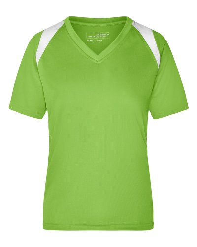 T-shirt donna running t Lime Green/White