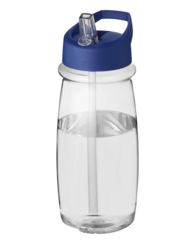 Borraccia sportiva H2O Pulse da 600 ml con coperchio con beccuccio Trasparente / blue