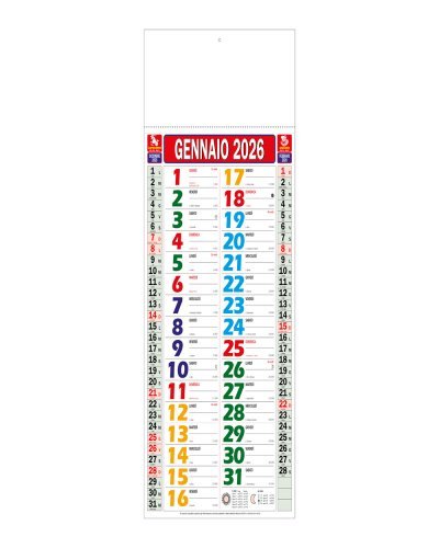 Calendario Olandese Mini Multicolor