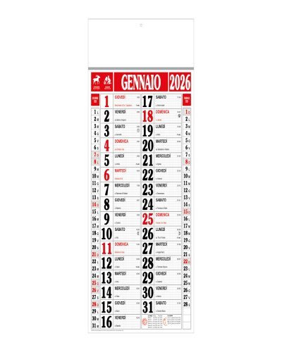 Calendario olandese maxi quadrettato