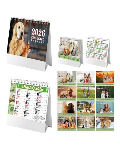 Calendario da tavolo cani e gatti
