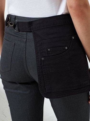 Grembiule Bar Denim Blu Stitch, 4 Tasche, Rame,