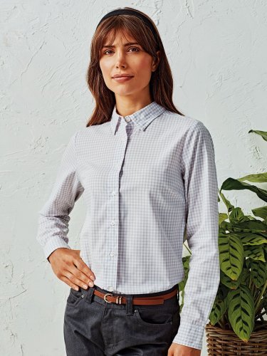 Maxton Check Camicia Donna Maniche Lunghe Easycare Body Fit