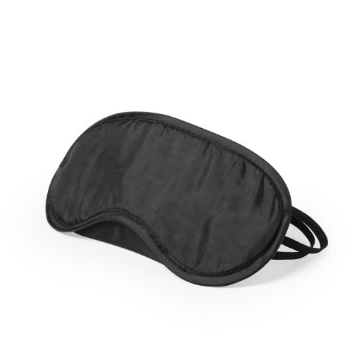 Asleep Maschera da Viaggio in Microfibra Nera con Doppio Elastico
