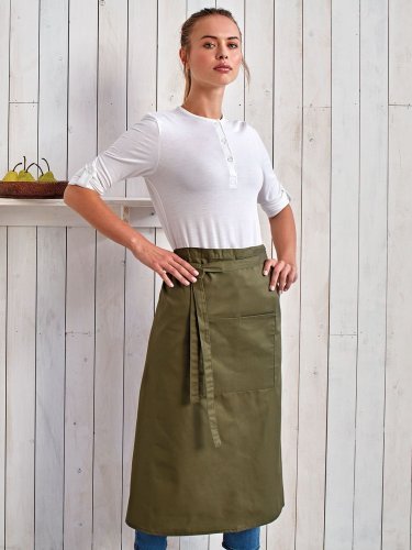 Colours Grembiule Bar Lungo, 65% Poliestere Cotone, Nero 90x80