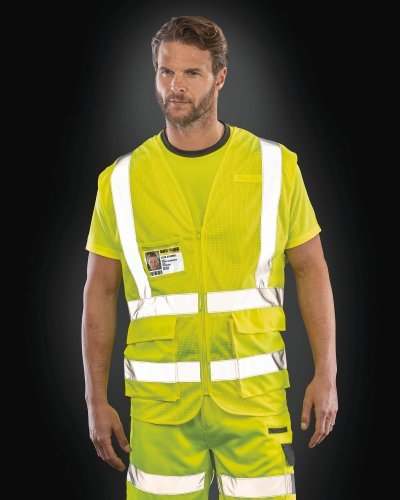 Gilet Sicurezza Executive Mesh Pro  Giallo/Arancio Zip Tasche