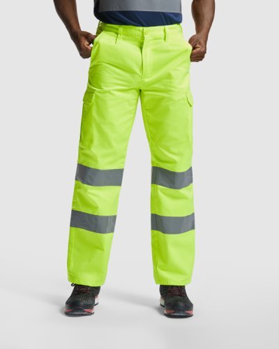 Pantaloni Alfa alta visibilità giallo, riflettenti, poliestere cotone