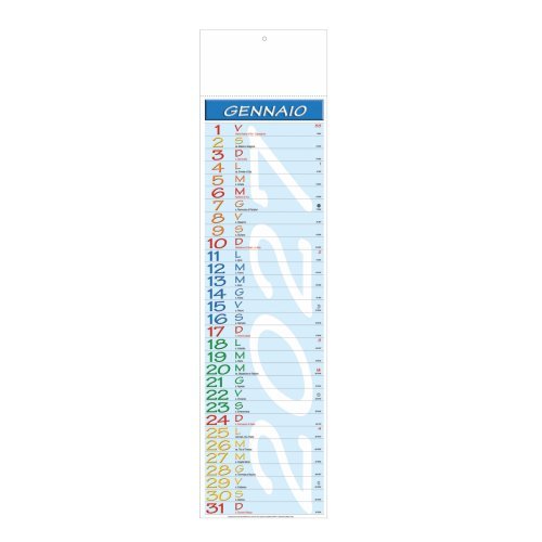 Calendario Olandese Silhouette 12 mesi carta patinata 18x68 cm