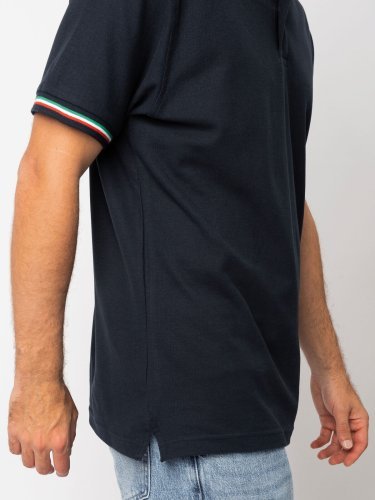 Polo Tricolor Italy B&C, 100% Baumwolle, Kurzarm, klassische Passform