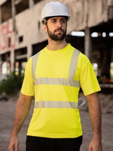 Broken Reflex T-Shirt in leuchtendem Orange, EN ISO 20471, Herren