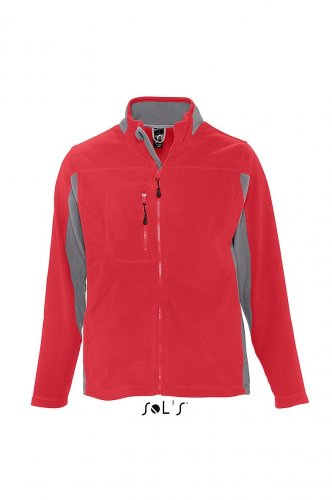 Giacca uomo bicolore in pile Nordic Rosso