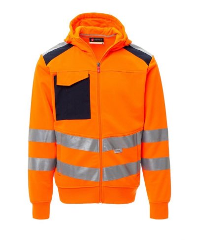 Felpa da uomo alta visibilità Arancio Fluo/Blu Nav