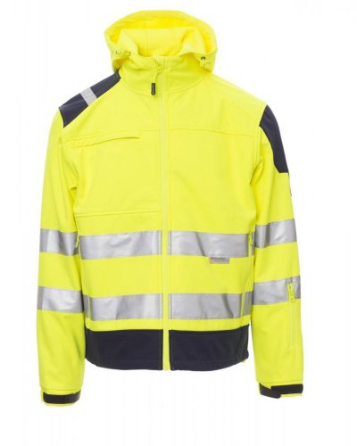 Soft shell alta visibilità Shine Giallo/Blu Navy
