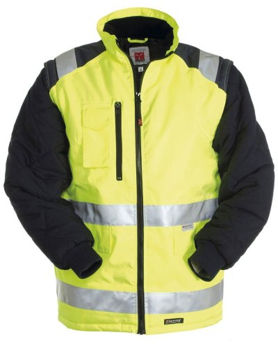 Giubbino bicolore alta visibilità Hi-Way Giallo Fluo/Blu Navy