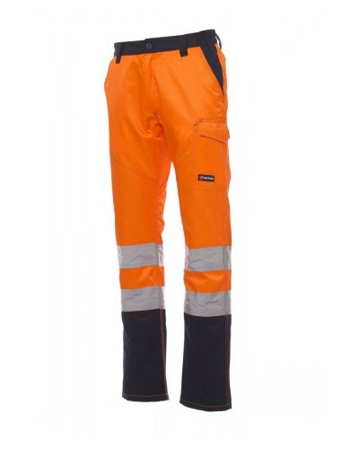 Pantalone uomo invernale foderato Charter Polar Arancio Fluo/Blu Nav