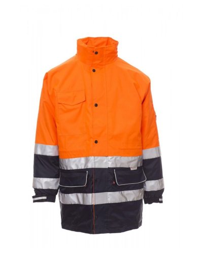 Parka triplo uso alta visibilità Security Arancio Fluo/Blu Nav
