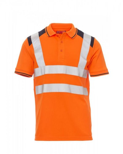 Polo bicolore da uomo Guard + Arancio Fluo/Blu Nav