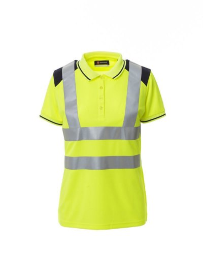 Polo bicolore da donna Guard+Lady Giallo Fluo/Blu Navy