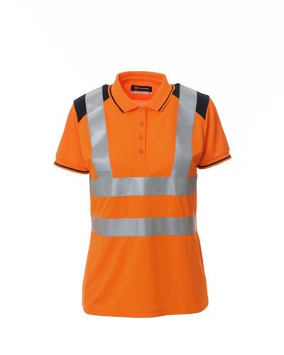 Polo bicolore da donna Guard+Lady Arancio Fluo/Blu Nav