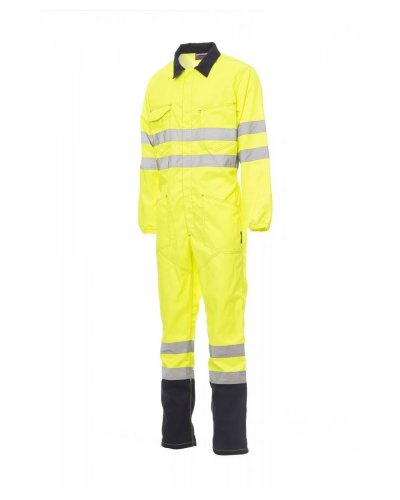 Tuta alta visibilità con bande riflettenti Ship Giallo Fluo/Blu Navy