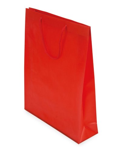 Sacchetto regalo con soffietto in PVC  31 x 39 x 9 cm Rosso