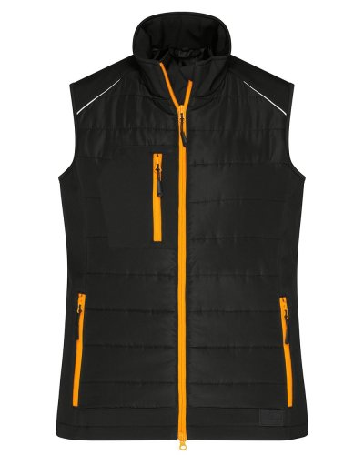 Ladies' Hybrid Vest Black/neon-orange