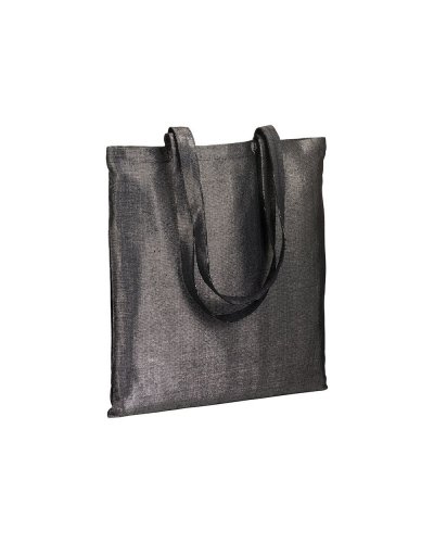 Shopper in policotone brillante Nero