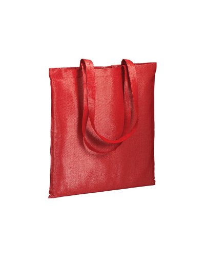 Shopper in policotone brillante Rosso