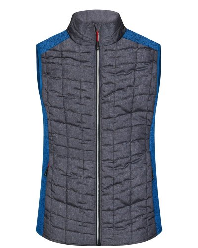 Ladies' Knitted Hybrid Vest Royal-Melange/Anthracite-Melange