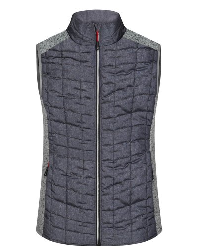 Ladies' Knitted Hybrid Vest Light-Melange/Anthracite-Melange