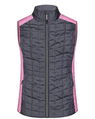 Ladies' Knitted Hybrid Vest Pink-Melange/Anthracite-Melange