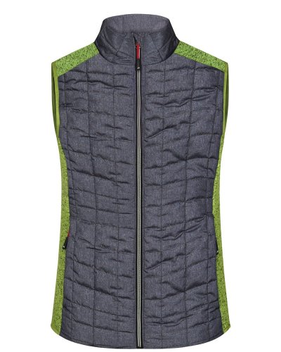 Ladies' Knitted Hybrid Vest Kiwi-Melange/Anthracite-Melange