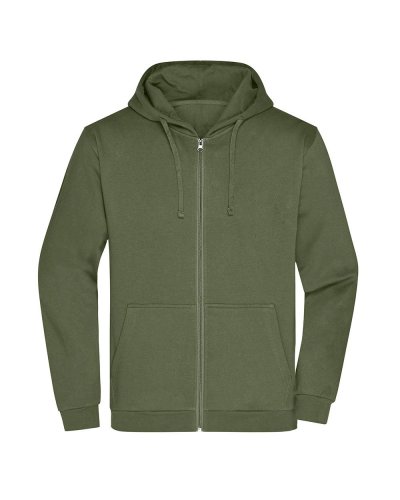 Promo Zip Hoody Men Olive