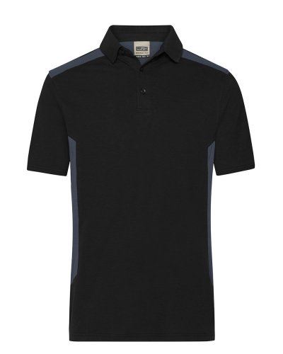 Polo da lavoro da uomo James & Nicholson Black / Carbon