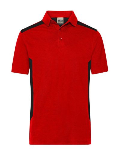 Polo da lavoro da uomo James & Nicholson Red/Black