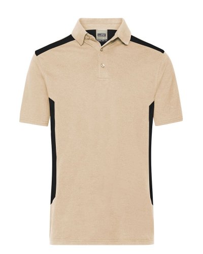 Polo da lavoro da uomo James & Nicholson Stone/Black