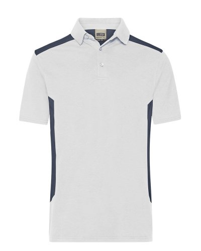 Polo da lavoro da uomo James & Nicholson White/Carbon