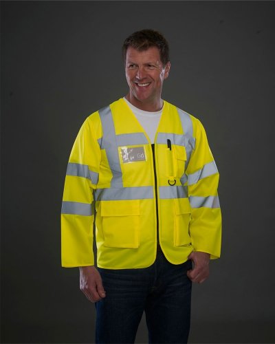 Giacca alta visibilità con strisce riflettenti Hi-Vis-Yellow