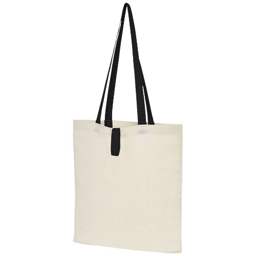 Shopper in cotone ripiegabile Nevada Natural/Nero