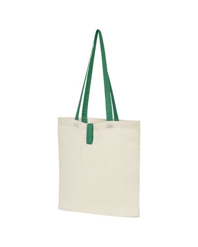 Shopper in cotone ripiegabile Nevada Naturale / verde