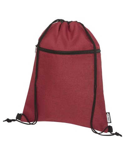 Zaino con cordoncino Ross in PET riciclato Heather dark red