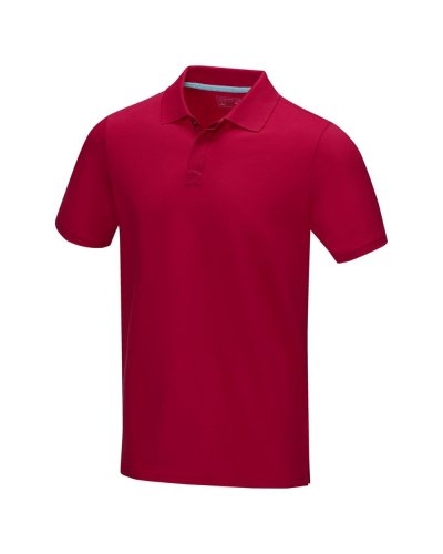 Polo Graphite a manica corta da uomo in tessuto organico Rosso