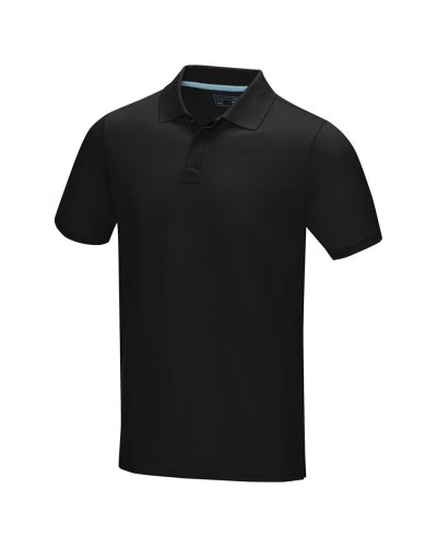 Polo Graphite a manica corta da uomo in tessuto organico Nero