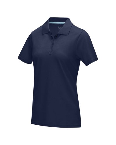 Polo Graphite a manica corta da donna in tessuto organico Navy